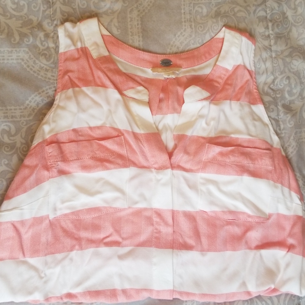 Cupio pink white striped tank